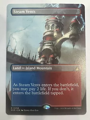 MTG Steam Vents (Borderless) Ravnica Remastered) NM • $14