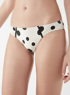 Intimissimi Satin Dots Brazilian Briefs Ivory & Black Size S AVAIL TILL 28/4/24 • £11.99