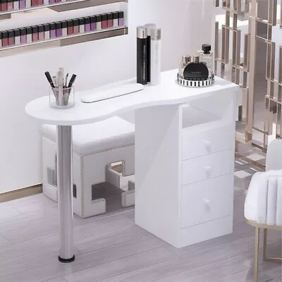 White Manicure Nail Table Bar Art Salon Beauty Station Technician Storage Desk • £99.95