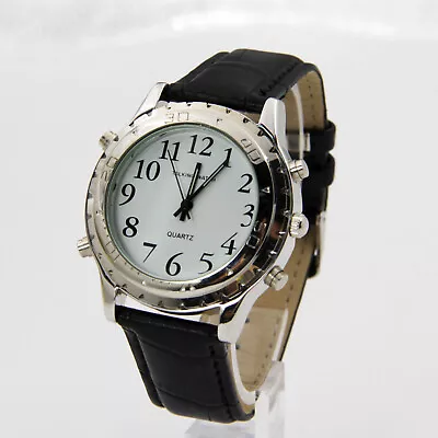 English Talking Watch For Blind Stainless Steel Case Quartz Analog Wrist Watch • £16.33