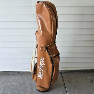 MacGregor Vintage Faux Leather Golf Bag 14-Way Top W/ Strap & Rainhood • $124.95