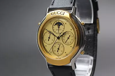 [Exc+5 ] New Battery ! Rare Gucci 8300 Chronograph Moon Phase Quartz Men's Watch • $306.90