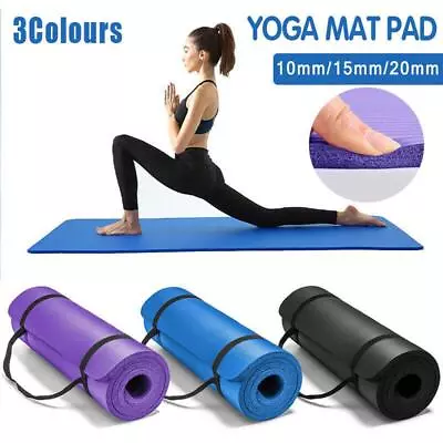 10/15/20MM Thick Yoga Mat Pad NBR Nonslip Exercise Fitness Pilate Gym Durable AU • $18.89