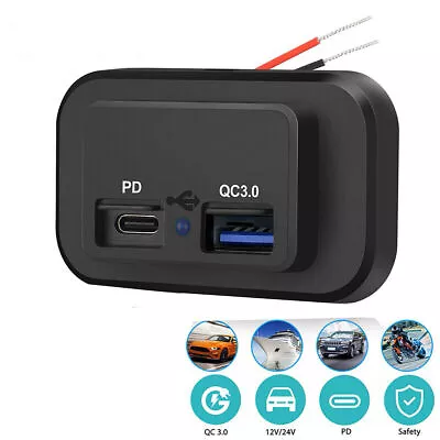 Dual Phone Fast Charger Adapter PD Type C USB QC 3.0 Port Car Truck Accessories • $10.89