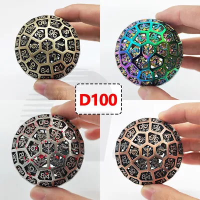 RPG Metal D100 Poly Dice Fretwork TRPG DND D&D MTG DSA Tabletop Party Game Toy • $32.18