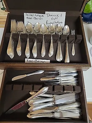 Pointed Antique Sterling Service For 12 7 Piece Setting By Dominick & Haff 1895 • $3800