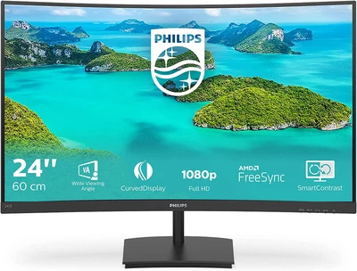 Curved Monitor 24 Inch FHD Monitor Smartimage Lowblue Mode Monitor HDMI/VGA • £114.99