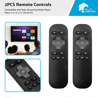 2PCS Remote Control Replacement Suitable For ROKU 1 2 3 4 Telstra TV 1 TV 2 • $21.15