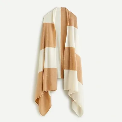 Jcrew Oversized Cashmere Wrap In Stripe AT813 • $119