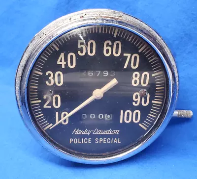 Original Stewart Warner Harley Davidson Police Special 100 MPH Speedometer • $299.99