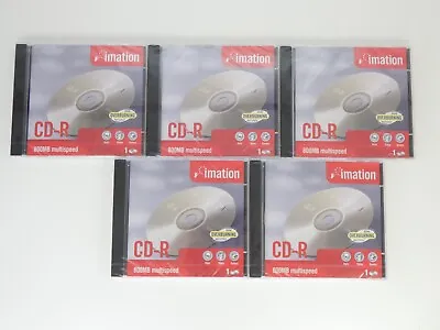 5 Imation CD-R 1x-48x Compatible 80 Min/700 MB Compact Disk Recordable • £9.99