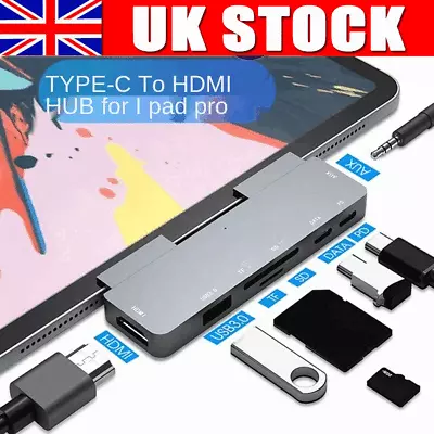 Multiport USB-C Hub Type C To USB 3.0 4K HDMI Adapter For MacBook Pro/Air IPad • £20.90
