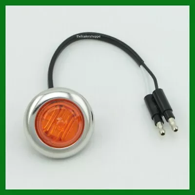 Maxxima Marker Clearance 6 LED Light 1-1/4  Amber With Stainless Chrome Bezel • $14.50