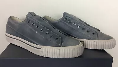 Brand New John Varvatos Bootleg Gray Leather Low Laceless Sneakers Shoes 11 • $149.99