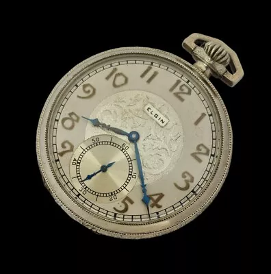 Excellent Vintage 1933 Elgin Grade 345 Gold Filled Deco Pocket Watch - Working • $120