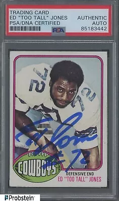 Ed Too Tall Jones Signed 1976 Topps Football #427 RC Rookie AUTO PSA/DNA • $17.50