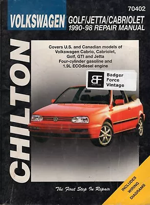 Chilton's Repair Manuals Volkswagen Golf Jetta Cabriolet 1990-98 MN520 • $11.99