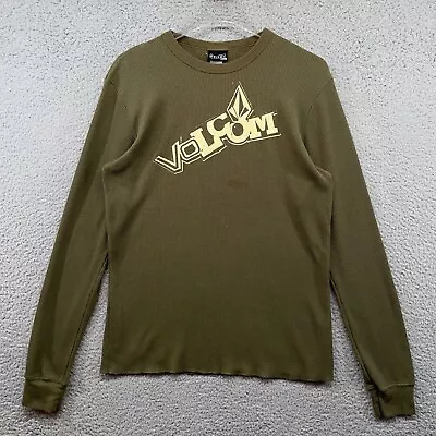 Vintage Volcom Shirt Adult Large Green Thermal Skateboarding Grunge Y2K Mens • $19.99