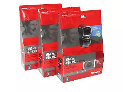 3x New Microsoft 1424 LifeCam HD-6000 720p Widescreen Notebook Webcams • $59.99