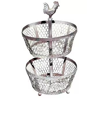 Vintage Chicken Wire Chicken Basket Shabby Chic • $24