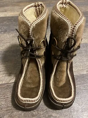 Vintage Italian Boots Apres Ski Snow Winter Ankle Booties US 7 EU 37 • $32