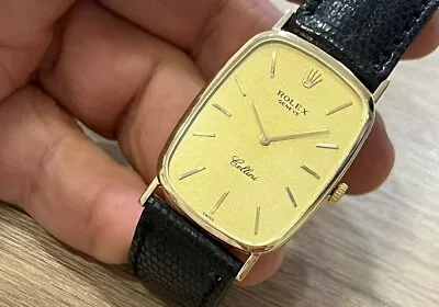 ROLEX CELLINI 4113-7  18K SOLID  YELLOW GOLD 26x34mm VINTAGE WRIST WATCH FOR MEN • $2025