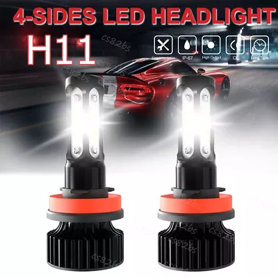 4-Side LED Headlight Super Bright Bulb Kit H11 H9 330000LM High/Low Beam 6000K • $10.99