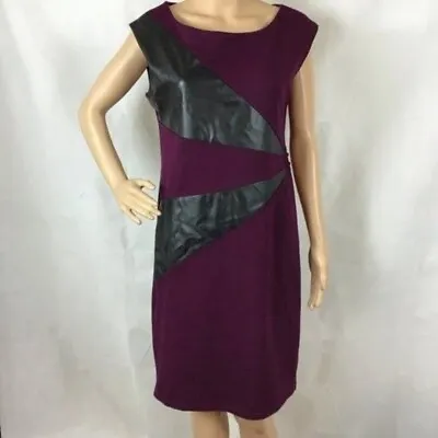 Spense Dress Size 10 Purple Black Faux Leather • $19.99