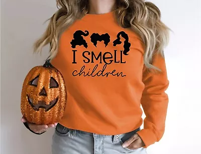 Happy Halloween Pumpkin Tee Witch Unisex Sweatshirt  I Smell Children • £14.69