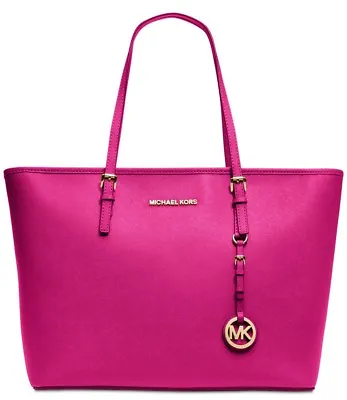 Michael Kors Top-Zip Large Tote  Saffiano Leather Color Raspberry Gold Hardware • $265