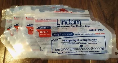 Bundle 7 Bnib New Unused Baby Bottle Lindam Microwave Sterilisation Bags 3 Mins! • £3.49