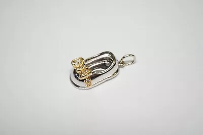 Original AARON BASHA 18k Two-Tone Gold Girl's Baby Shoe Pendant - Charm - 2002 • $695