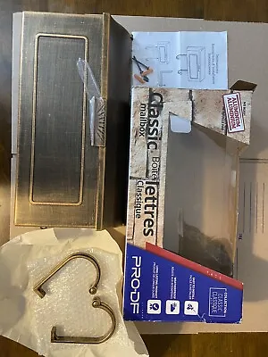 MAILBOX Cast Aluminum Wall Mount Mail Box Newspaper Hooks Antique Bronze PRO-DF • $17.98