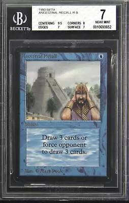 1993 Ancestral Recall Rare Magic: The Gathering Card BGS 7 • $6200