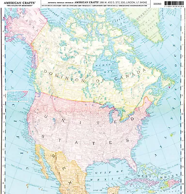 American Craft Specialty Paper Pack 12 X 12 North American Map • $17.17