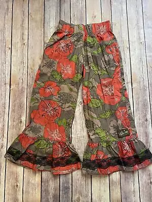 Matilda Jane Size 8 You & Me Vander Ruffles Taupey Gray Orange Flowers B8 • $17.99