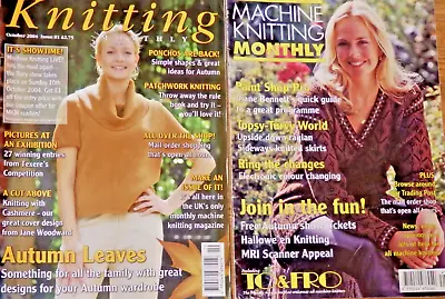 Machine Knitting Monthly 2 Magazines From October 2004 & 2001 • £3