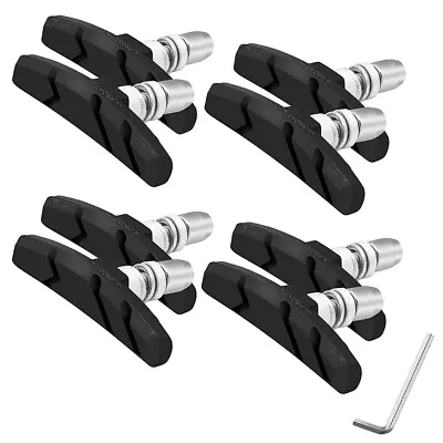 $11.95 • Buy Brake Pads Of 4 Pairs Road Mountain Bike V-Brake Block Shoes 70mm Hex Nut Shims