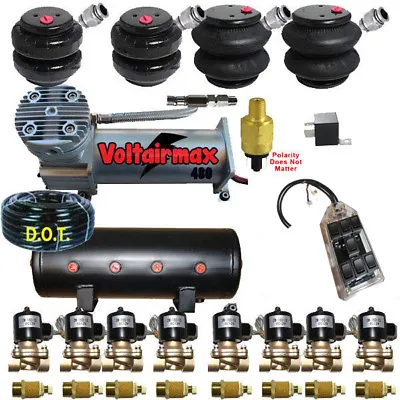 $679 • Buy Air Ride Suspension  Compressor Valves Tank 2500&2600 Bags 7 Switchbox F07