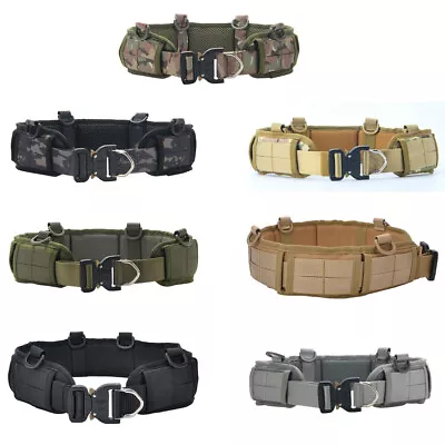 Quick Release Tactical Military Molle Waist Belt Padded Belt Strap W/Hang Buckle • $25.95