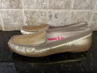 Joan & David Women’s Gold Sequin Loafers Size 9 Dafaline Nordstrom Sparkly Glam • $14.99