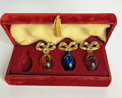 3 Elizabeth Taylor  .12 Oz PERFUME Mini Miniatures Vintage In Red Velvet Box • $18