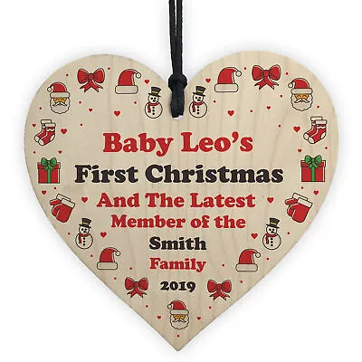 Babys First Christmas Tree Decoration Personalised 1st Christmas Bauble Gift • £3.99
