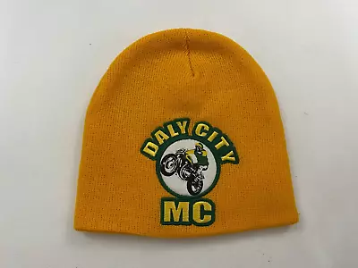 New Vintage Boz Bros Cycle Logo Knit Center Beanie Hat One Size Yellow • $19.99