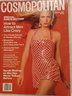 VINTAGE Cosmopolitan Magazine February 1989 Issue Rachel Williams Cover • $15