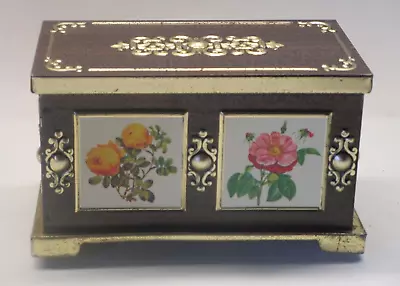 Vintage Floral Embossed Metal Tin Box • $5