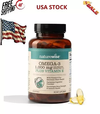 NatureWise High-Potency 1000mg Omega 3 With 600mg EPA 400mg DHA & Vitamin E • $10.22