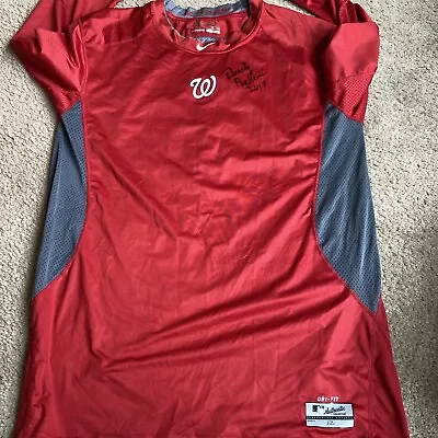 Washington Nationals Signed Dusty Baker Nike Pro Combat Shirt Xxl Red L/s MLB • $9.99