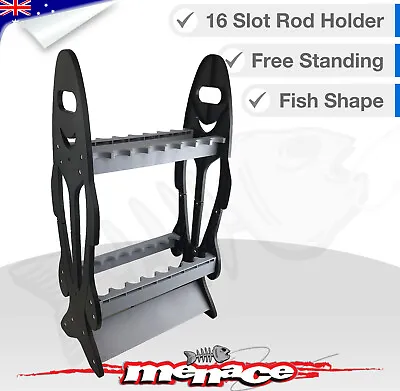 $49.99 • Buy Fishing Rod Holder RACK - Holds 16 Fish Rods - Floor Storage Stand