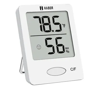 HABOR Indoor Mini Digital Thermometer Hygrometer With Humidity Sensor White • $6.98